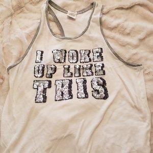 PINK glittery tank top